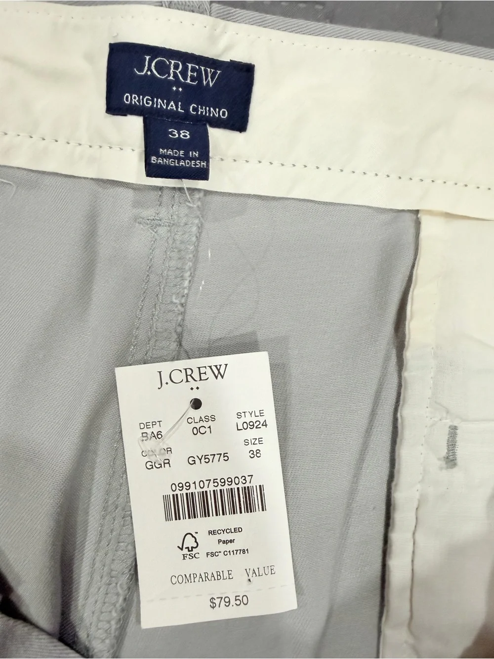 J. Crew Light Gray Flat-Front Stretch Shorts